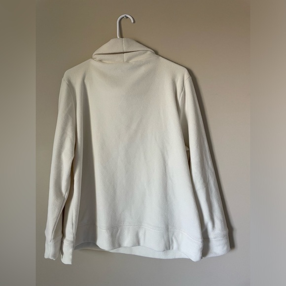 NWOT Talbots Ivory Microfleece Funnel Neck Fleece Pullover Top size XL - Picture 4 of 8